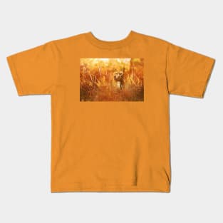 Little Tiger in the Grass Kids T-Shirt